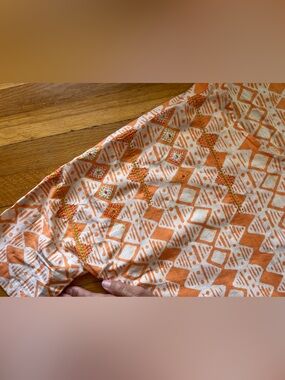 Handmade Marketplace Embroidered Orange batik muumuu oversized boho maxi dress